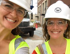 MVCA Event &amp; Program Manager, Molly Theis, and MVCA Associate Director, Emily Heintz, get a sneak peek of Little Caesars Arena!